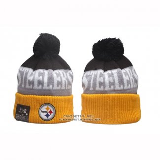 Gorro Beanie Pittsburgh Steelers New Era Sideline Negro Amarillo1