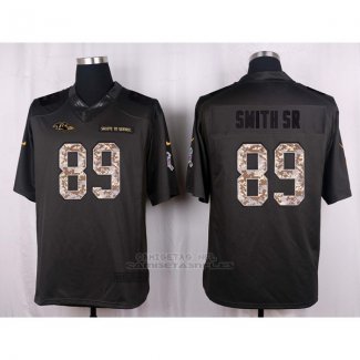Camiseta Baltimore Ravens Smith Sr Apagado Gris 2016 Nike Anthracite Salute To Service NFL Hombre