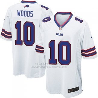 Camiseta Buffalo Bills Woods Blanco Nike Game NFL Nino