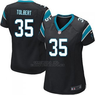 Camiseta Carolina Panthers Tolbert Negro Nike Game NFL Mujer