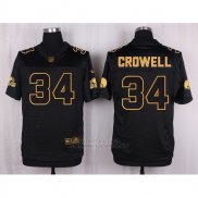 Camiseta Cleveland Browns Crowell Negro Nike Elite Pro Line Gold NFL Hombre