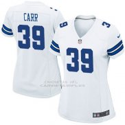 Camiseta Dallas Cowboys Carr Blanco Nike Game NFL Mujer