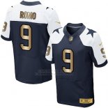 Camiseta Dallas Cowboys Romo Blanco y Profundo Azul Nike Gold Elite NFL Hombre