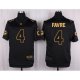 Camiseta Green Bay Packers Favre Negro Nike Elite Pro Line Gold NFL Hombre