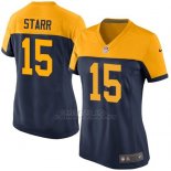 Camiseta Green Bay Packers Starr Negro Amarillo Nike Game NFL Mujer