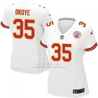 Camiseta Kansas City Chiefs Okoye Blanco Nike Game NFL Mujer