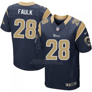 Camiseta Los Angeles Rams Faulk Profundo Azul Nike Elite NFL Hombre
