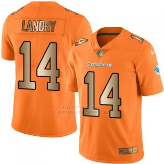 Camiseta Miami Dolphins Landry Naranja Nike Gold Legend NFL Hombre