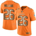 Camiseta Miami Dolphins Williams Naranja Nike Gold Legend NFL Hombre