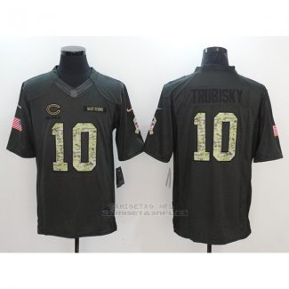 Camiseta NFL Anthracite Hombre Chicago Bears 10 Trubisky Negro