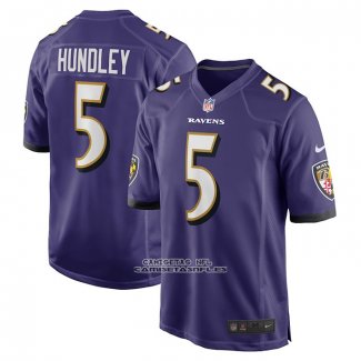 Camiseta NFL Game Baltimore Ravens Brett Hundley Primera Violeta