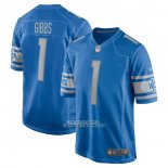 Camiseta NFL Game Detroit Lions Jahmyr Gibbs 2023 NFL Draft First Round Pick Azul