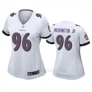 Camiseta NFL Game Mujer Baltimore Ravens Broderick Washington Jr. Blanco