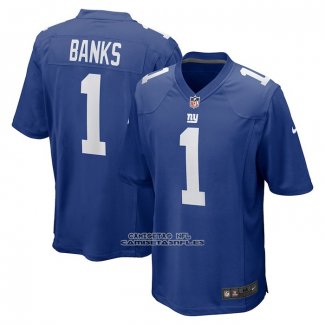 Camiseta NFL Game New York Giants Deonte Banks 2023 NFL Draft First Round Pick Azul