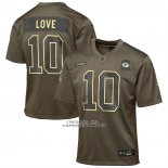Camiseta NFL Game Nino Green Bay Packers Jordan Love 2025 Salute To Service Marron