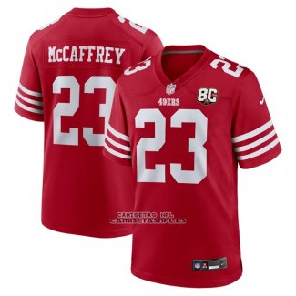 Camiseta NFL Game San Francisco 49ers Christian McCaffrey 80 Aniversario Rojo