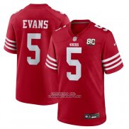 Camiseta NFL Game San Francisco 49ers Mike Evans 80 Aniversario Rojo