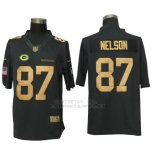 Camiseta NFL Gold Limited Hombre Green Bay Packers 84 Nelson Negro