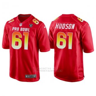 Camiseta NFL Hombre Oakland Raiders 61 Rodney Hudson Rojo AFC 2018 Pro Bowl