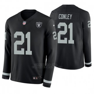 Camiseta NFL Hombre Oakland Raiders Gareon Conley Negro Therma Manga Larga