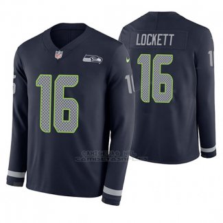 Camiseta NFL Hombre Seattle Seahawks Tyler Lockett Azul Therma Manga Larga