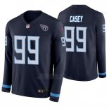 Camiseta NFL Hombre Tennessee Titans Jurrell Casey Azul Therma Manga Larga