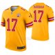 Camiseta NFL Legend Hombre Kansas City Chiefs 17 Mecole Hardman Inverted Oro