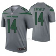 Camiseta NFL Legend Hombre New York Jets 14 Sam Darnold Inverted Gris