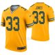 Camiseta NFL Legend Hombre Verde Bay Packers 33 Aaron Jones Inverted Oro