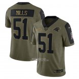 Camiseta NFL Limited Carolina Panthers Sam Mills 2021 Salute To Service Retired Verde