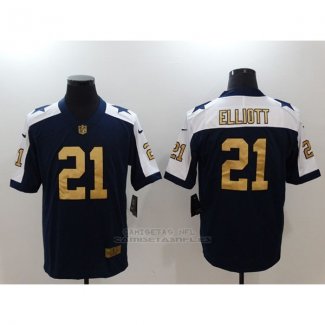 Camiseta NFL Limited Gold Hombre Dallas Cowboys 4 Elliott Azul