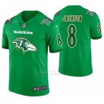 Camiseta NFL Limited Hombre Baltimore Ravens Lamar Jackson St. Patrick's Day Verde