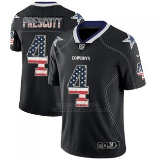 Camiseta NFL Limited Hombre Dallas Cowboys Dak Prescott Negro 2018 USA Flag Fashion Color Rush