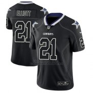 Camiseta NFL Limited Hombre Dallas Cowboys Ezekiel Elliott Negro Color Rush 2018 Lights Out