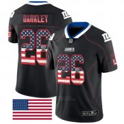 Camiseta NFL Limited Hombre New York Giants 26 Saquon Barkley Negro Rush USA Flag