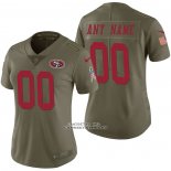 Camiseta NFL Limited Mujer San Francisco 49ers Personalizada 2017 Salute To Service Verde