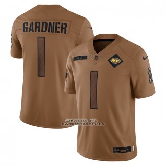 Camiseta NFL Limited New York Jets Ahmad Sauce Gardner 2023 Salute To Service Marron