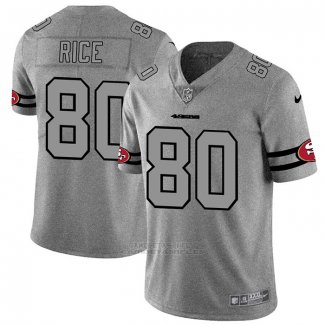 Camiseta NFL Limited San Francisco 49ers Rice Team Logo Gridiron Gris