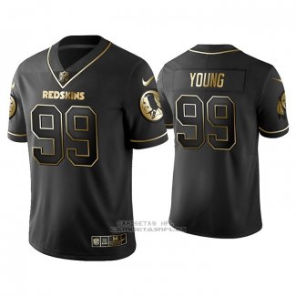 Camiseta NFL Limited Washington Commanders Chase Young Golden Edition Negro
