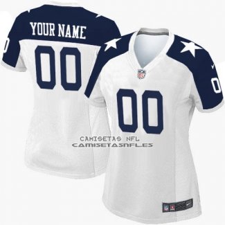 Camiseta NFL Mujer Dallas Cowboys Personalizada Blanco Azul