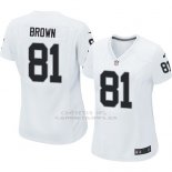 Camiseta Oakland Raiders Brown Blanco Nike Game NFL Mujer