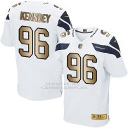 Camiseta Seattle Seahawks Kenndey Blanco Nike Gold Elite NFL Hombre