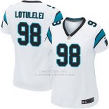 Camiseta Carolina Panthers Lotulelei Blanco Nike Game NFL Mujer Camiseta Carolina Panthers Lotulelei Blanco Nike Game NFL Mujer