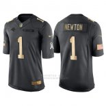 Camiseta Carolina Panthers Newton Negro 2016 Nike Gold Anthracite Salute To Service NFL Hombre