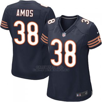 Camiseta Chicago Bears Amos Blanco Negro Nike Game NFL Mujer