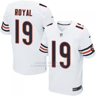 Camiseta Chicago Bears Royal Blanco Nike Elite NFL Hombre