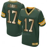 Camiseta Green Bay Packers Adams Verde Nike Gold Elite NFL Hombre