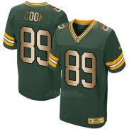 Camiseta Green Bay Packers Cook Verde Nike Gold Elite NFL Hombre