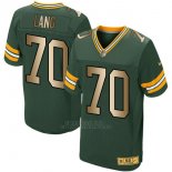 Camiseta Green Bay Packers Lang Verde Nike Gold Elite NFL Hombre