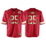 Camiseta Kansas City Chiefs Charles Rojo Nike Gold Game NFL Hombre